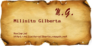 Milisits Gilberta névjegykártya